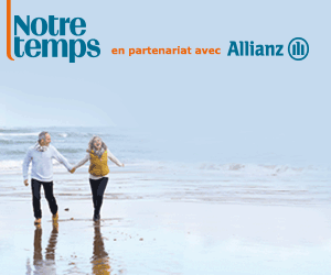 Gif animé campagne de partenariat entre Notre Temps et l'assureur Allianz